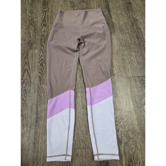 WILO The Label Base Ribbed Colorblock 7/8 Leggings Size Medium Mauve - Picture 2 of 4